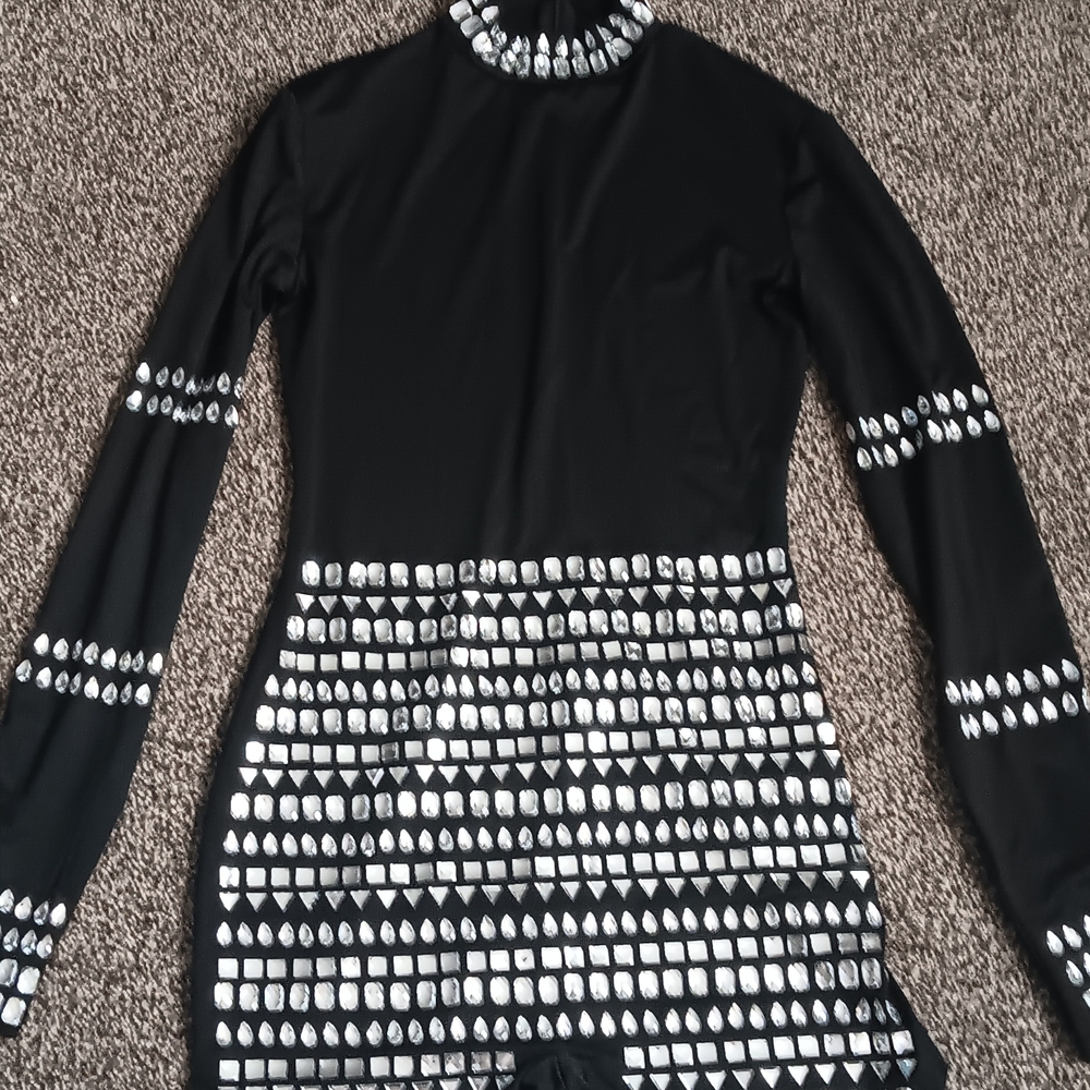 Delicious Black and Silver Embellished Jumpsuit